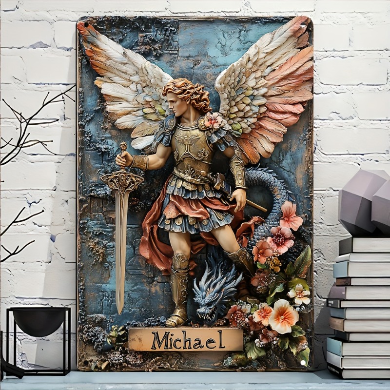 Home Decor Garden Ideas - Panneau en aluminium vintage de l'archange