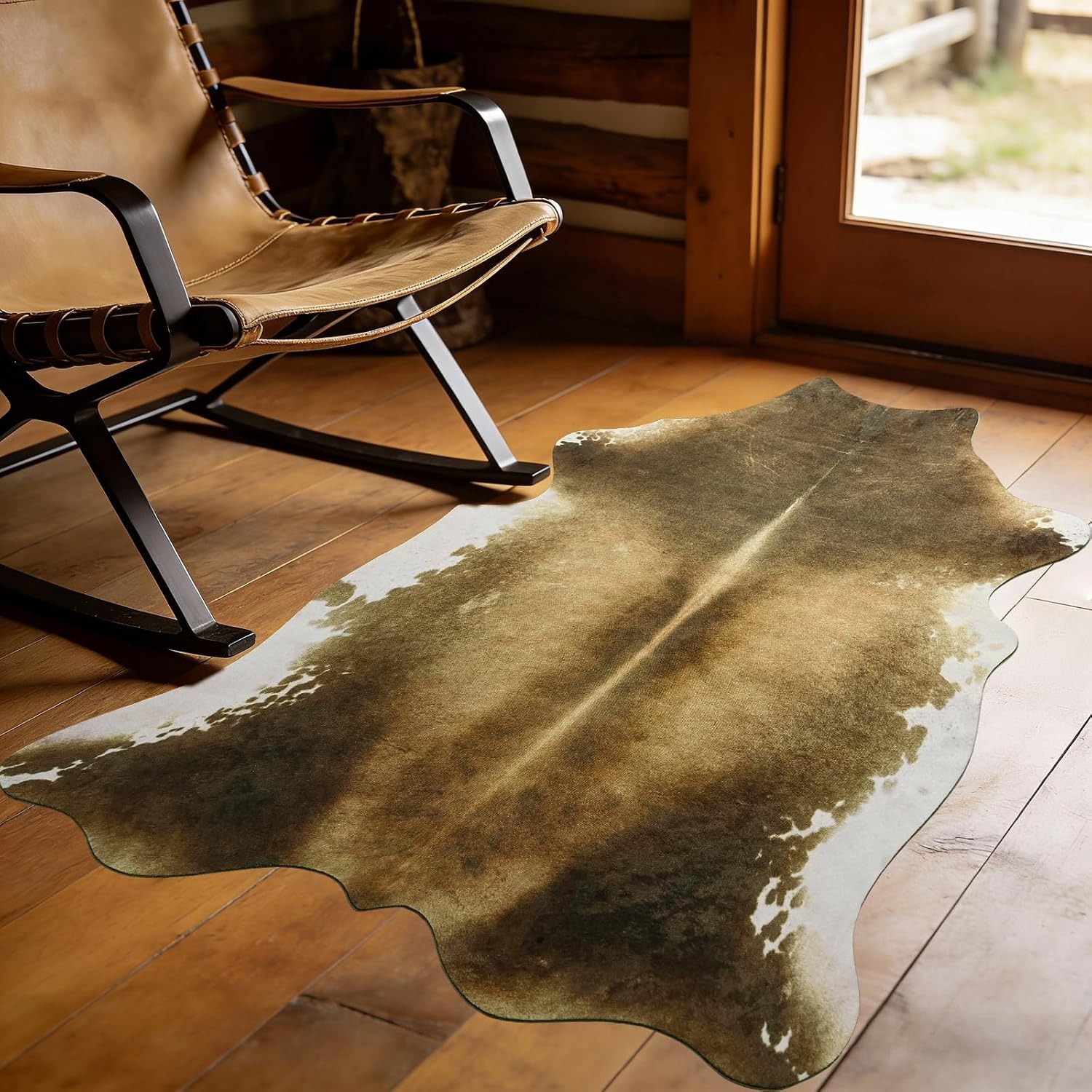 Cowhide Rug Faux - Tapis de salon doux et moelleux,
