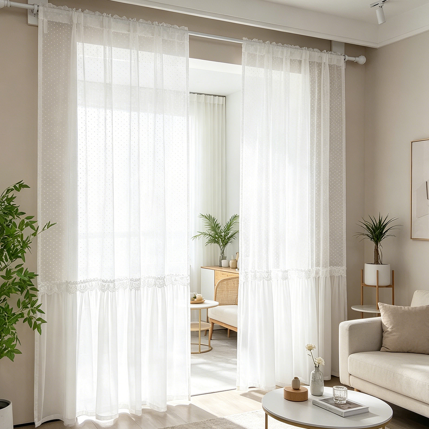 Home Decor Under 100 - Voilage Romantique Français à Pois et