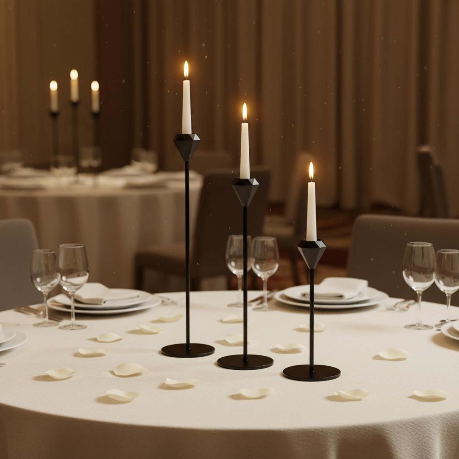 Home Decor Luxury - Ensemble de 3 chandeliers en cristal,