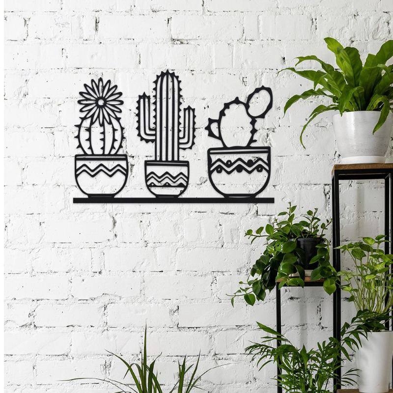 Home Decor Garden Ideas - Décoration murale en métal Cactus rustique,