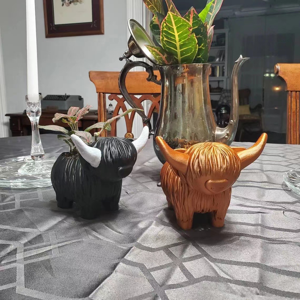 Home Decor Garden Ideas - Figurine en résine de vache des