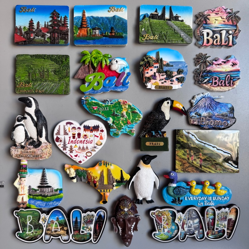 Home Decor Jakarta - Souvenir touristique indonésie, aimants pour réfrigérateur,