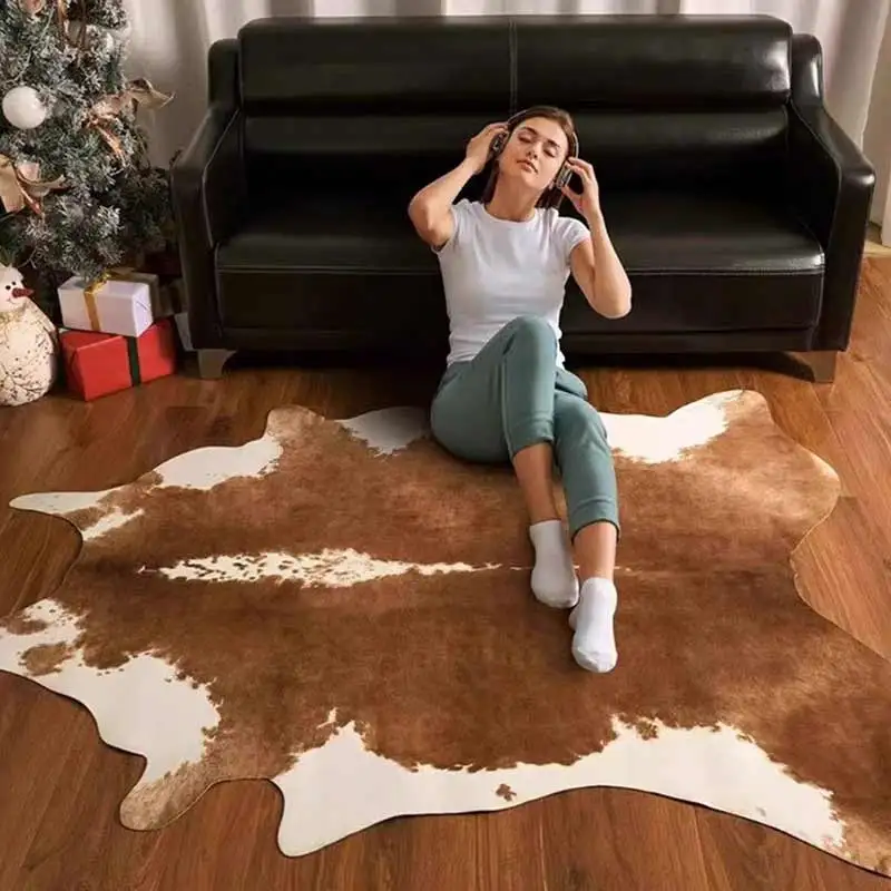 Cowhide Rug Faux - Tapis en Faux Cuir Imprimé Vache