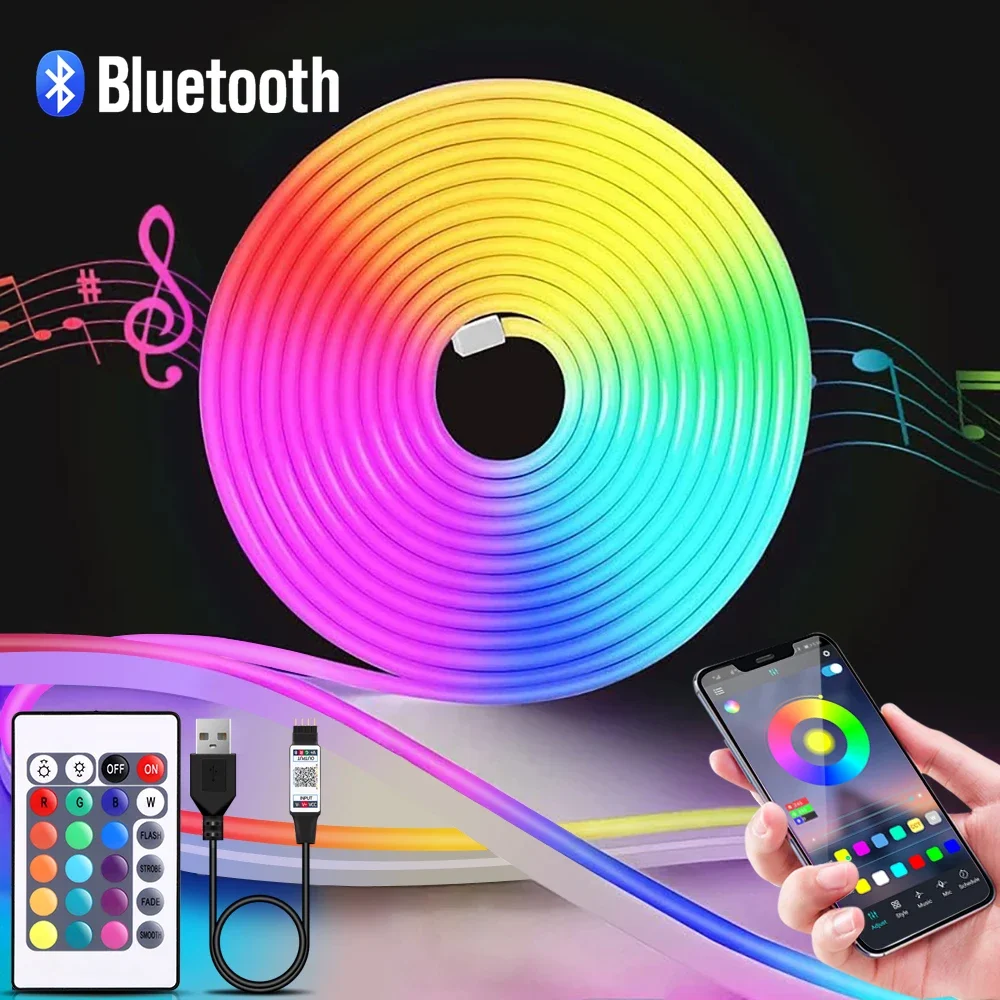Home Decor App Free - Bande lumineuse LED néon RGB, 1-5m,