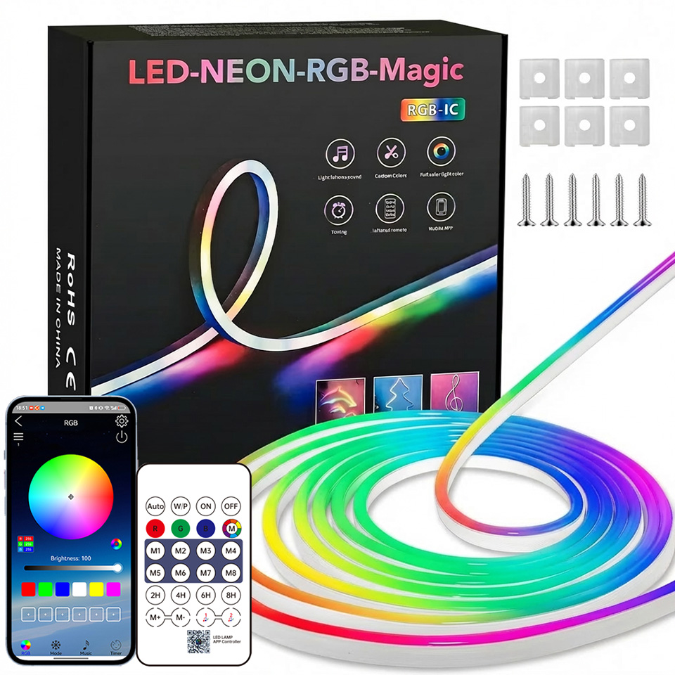 Bande LED néon RGB Bluetooth 1 - Home Decor App Free avis et prix