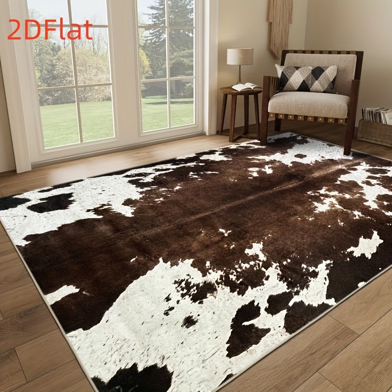 Tapis de sol 2D en flanelle im - Cowhide Rug Faux avis et prix