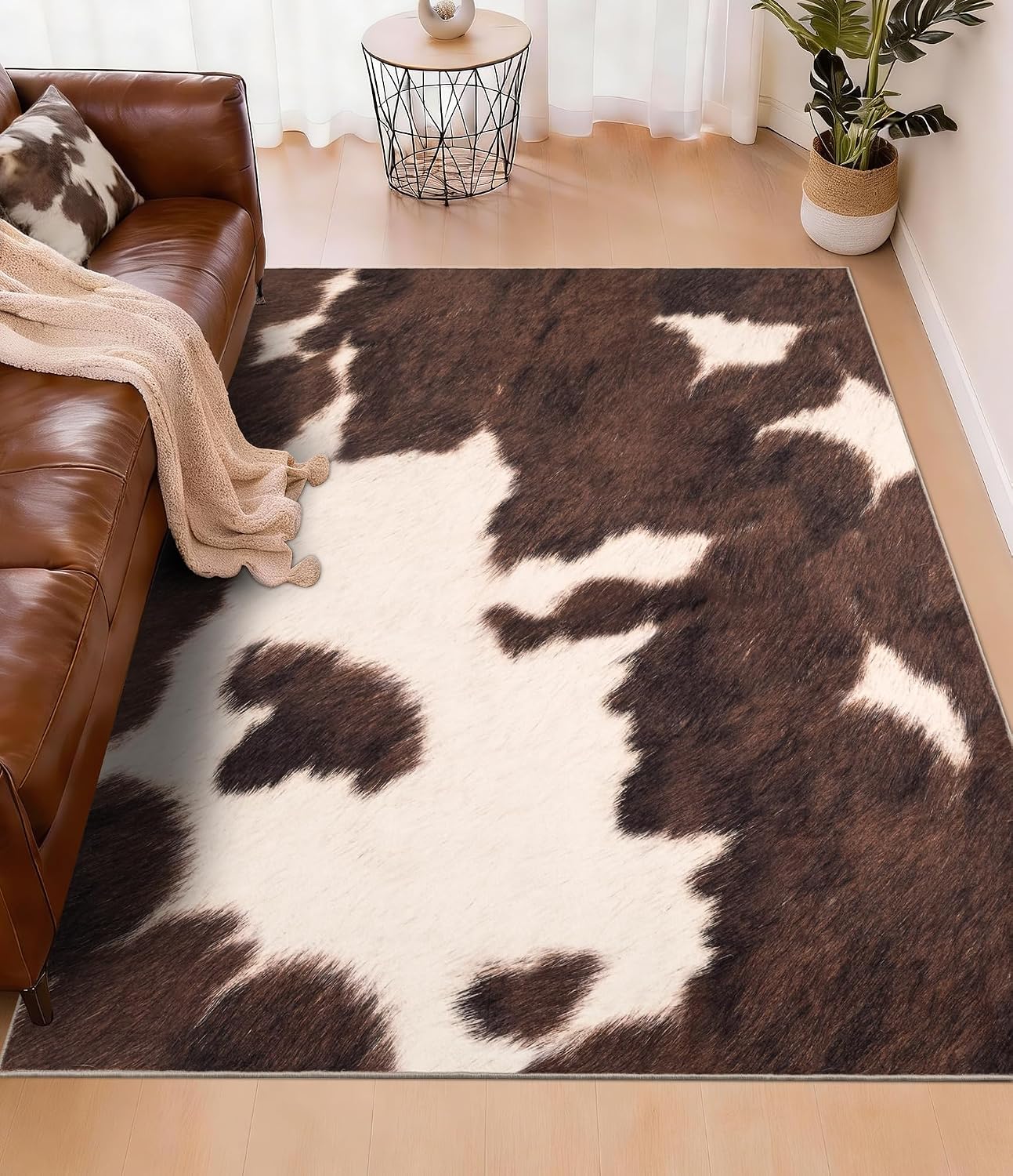 Tapis en simili cuir de vache  - Cowhide Rug Faux avis et prix