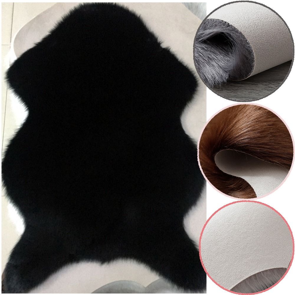 Tapis en peluche doux en peau  - Cowhide Rug Faux avis et prix